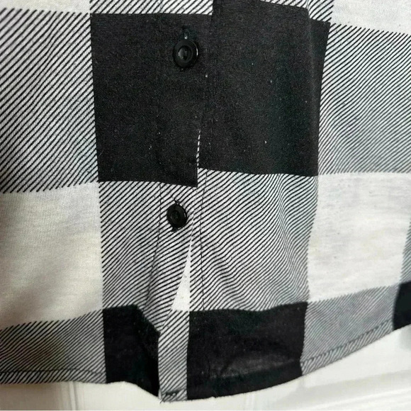 Ardene Button Up Shirt Plaid Black & White Size Large - Picture 2 of 16